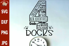 4th grade rocks svg first day of 4th grade shirts svg dxf Product Image 1