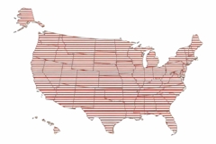 Bold word "AMERICA" with red and white vertical stripes Product Image 1