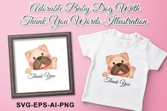 Adorable Baby Dog with Thank You Words Illustration Product Image 1