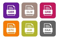 Set Of File Formats Icons Product Image 1