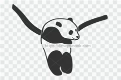 Panda hanging on a tree branch, panda svg, baby panda cut fi Product Image 2