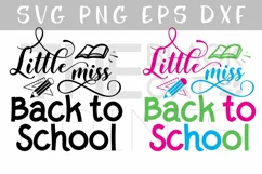Little miss Back to school SVG PNG EPS DXF Product Image 2
