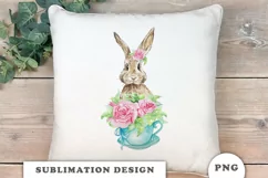 Bunny and Tea Cups Sublimation download PNG Product Image 5