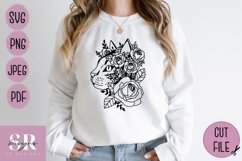 Floral Cat SVG | vinyl cutting | Cat cut file Product Image 2