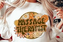 Massage Therapist Png Retro Groovy Floral Sublimation Design Product Image 1