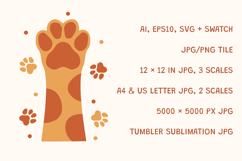 Cute Paw Tracks Seamless Pattern Design Product Image 3