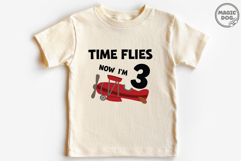 Time Flies Now I'm 3 Airplane Birthday Pilot Theme SVG Product Image 3