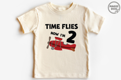 Time Flies Now I'm 2 Airplane Birthday Pilot Theme SVG Product Image 3