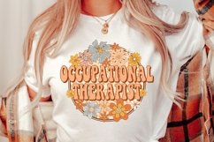 Retro Groovy Floral Occupational Therapist Png Sublimation Product Image 3