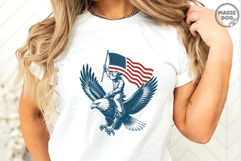 Patriotic Cowboy Eagle Rider American Flag|4th of July SVG Product Image 4