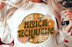 Med Tech Png Medical Technician Retro Groovy Floral Leopard Product Image 1