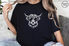 Highland Cow with Sunglasses SVG|Western Farm Animal Graphic Product Image 4