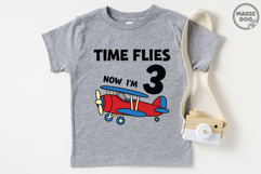 Airplane Birthday SVG: Time Flies Now I'm 3, Pilot Theme Product Image 3