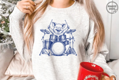 Pig Drummer Vintage Music|Pig Playing Drums Rock Band SVG Product Image 3
