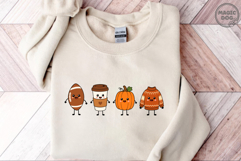 Cute Autumn Friends Doodle Pumpkin Spice Coffee Cozy SVG Product Image 2