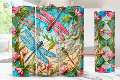 Stained Glass Dragonfly Sublimation, 20 oz Tumbler Wrap Product Image 4