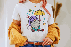 Fall Gnome with umbrella, Fall Vibes, Machine Embroidery Product Image 2