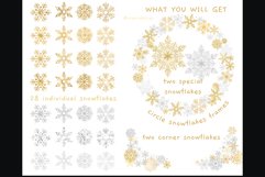 Gold Silver Snowflakes Frames and Cliparts Product Image 3