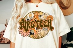 Surg Tech Png Surgical Tech Retro Groovy Floral Leopard Product Image 3