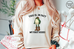 My First Rodeo|Funny Cowboy Frog Western Rodeo Meme SVG Product Image 3