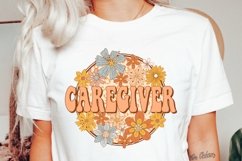 Caregiver Png Retro Groovy Floral Caregiver Sublimation Product Image 3