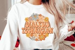 Retro Groovy Floral Dialysis Technician Png Dialysis Tech Product Image 3