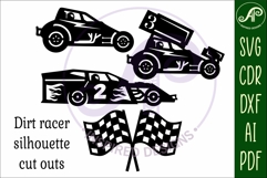 Dirt Race cars laser cut outs SVG file Product Image 4