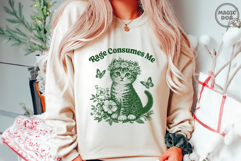 Rage Consumes Me Tabby Cat SVG: Retro Mental Health Meme Product Image 3