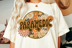 Paramedic Png Retro Groovy Floral Leopard Sublimation Design Product Image 3