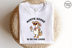 Auntie Goose Is On The Loose Goose Drinking Iced Coffee SVG Product Image 2