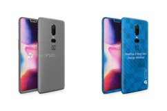 OnePlus 6 Vinyl Skin Design Mockup 2018 Front-Back Angled Product Image 1