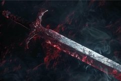 Enchanted flame sword in mystical smoke Product Image 1