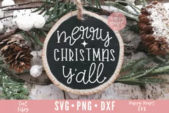 Merry Christmas Y'All SVG / Christmas Ornament SVG Product Image 1