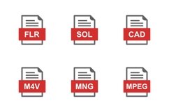 Set Of File Formats Icons Product Image 1