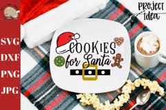 Cookies for santa svg, christmas cookies plate santa svg Product Image 1