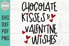 Chocolate Kisses & Valentine Wishes Cut File Product Image 1