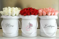 Bouquet flowers Vector Logo Pink and Blue, EPS, PNG, SVG Product Image 3