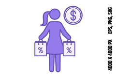 Colored Shopping Icon Product Image 1