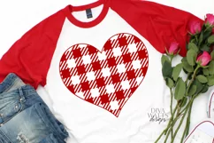 Buffalo Check Plaid Heart - Valentine's Day - SVG PNG JPG Product Image 1