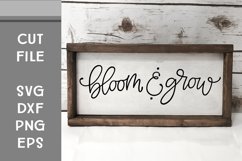 Bloom and Grow, Hand Lettered, Cut File Product Image 1