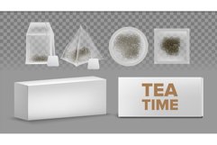 Teabags Mockups With Labels Various Shapes Vector Set Product Image 1
