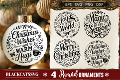 Round Christmas Ornament SVG 4 designs Product Image 3