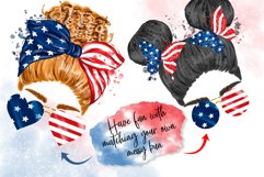 4th of July Messy Bun Hair PNG Sublimation Product Image 4