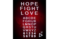 Hope, fight, love glitch font template Product Image 1