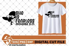 She Is Fearless svg, Afro Woman svg, Believe svg, Proverbs Product Image 1