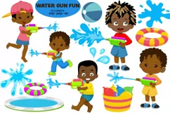 African American Kids, Water games, water gun, Sportive kids Product Image 4