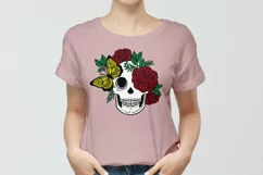 Floral Skull SVG File | Layered Skull SVG DXF Cut Files Product Image 3
