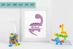 Dinosaur SVG, Dino SVG, Kids Dino SVG, Dinosaur Monogram SVG Product Image 2