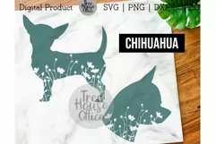 Floral Chihuahua SVG, Chihuahua with Flowers SVG, Wildflower Product Image 1