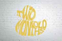 Two Months Old SVG yellow baby duck lettering design Product Image 1